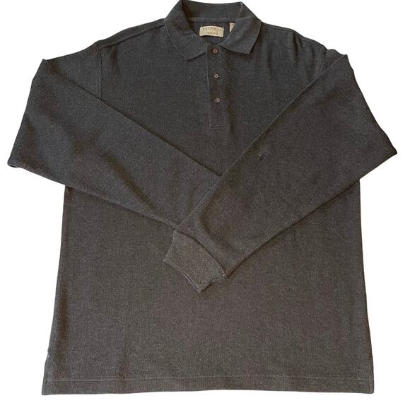 Natural Issue Cotton Polo Sweater Charcoal Gray Men’s M Dark Academia office - Picture 1 of 9